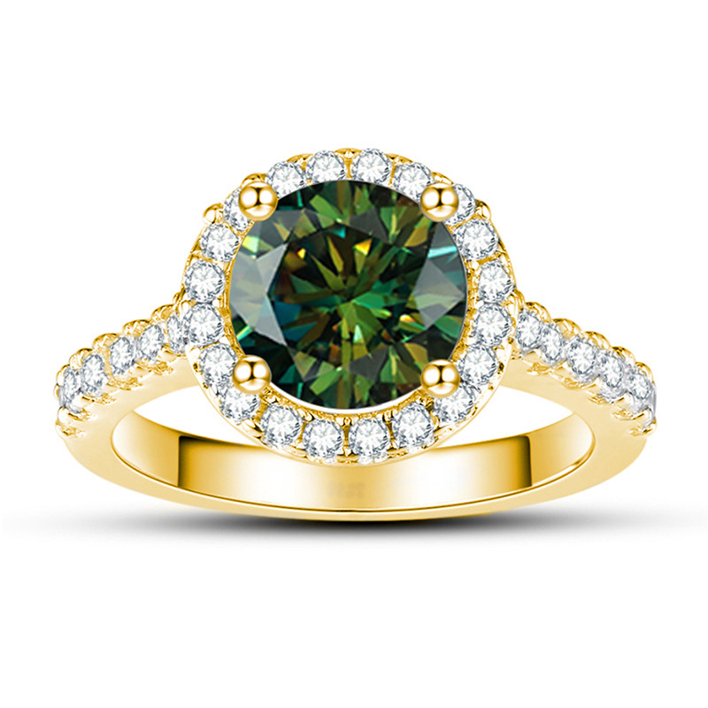 1 quilate 6.5mm anillo de diamante de color oro anillo de diamante de plata S925 propuesta de matrimonio anillo de mujer explosivo lote