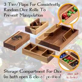 实木骰子盒创意休闲娱乐游戏木盒 筛子托盘桌面游戏道具便携游戏