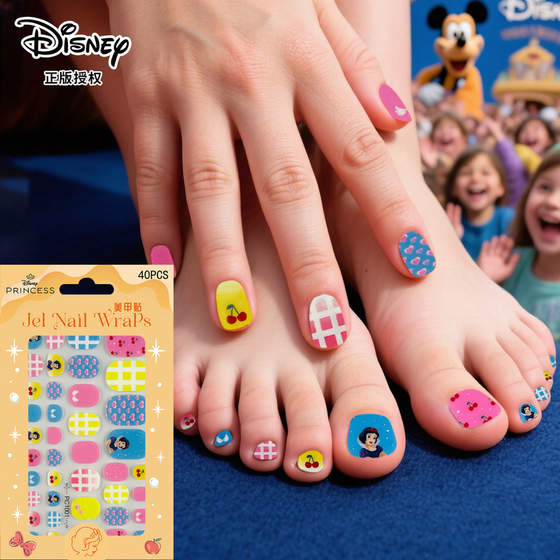 Disney Disney Snow White Cute New Children's Hands and Feet DIY Cartoon Nail Art Stickers Nail Set