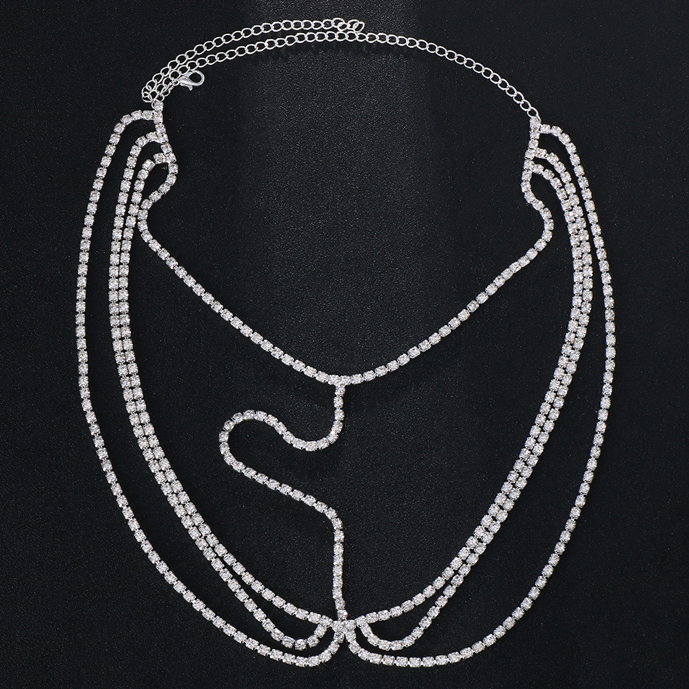 Bohemian style bride rhinestone headdress Nightclub retro multi layer headdress hair chain accessories female chain_voghion.com