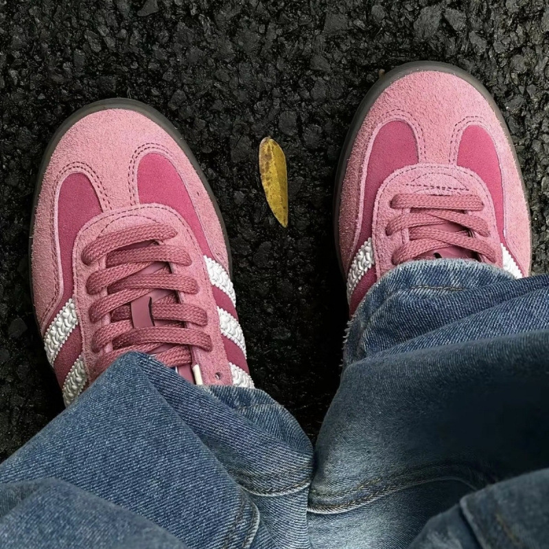 Putian Shoes Gazelle Training Shoes Strawberry Bear Pink Suede Men's and Women's Versatile Casual Adidas Training Shoes
