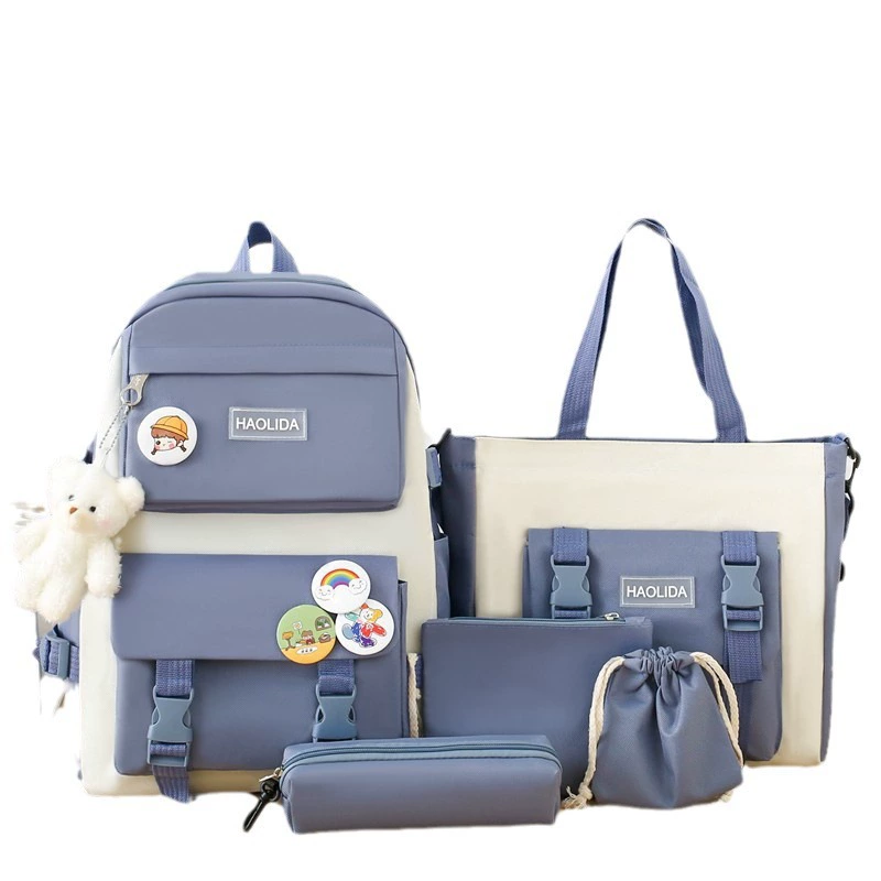 Школьный рюкзак, набор из 4 предметов, корейский стиль, рюкзак для начальной школы с отделением для ноутбука