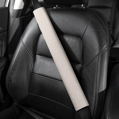 Car Seat Belt Shoulder: Seat belt shoulder pad - no-logo-50cm-suede-off-white-shoulder-pad-single-ao1di