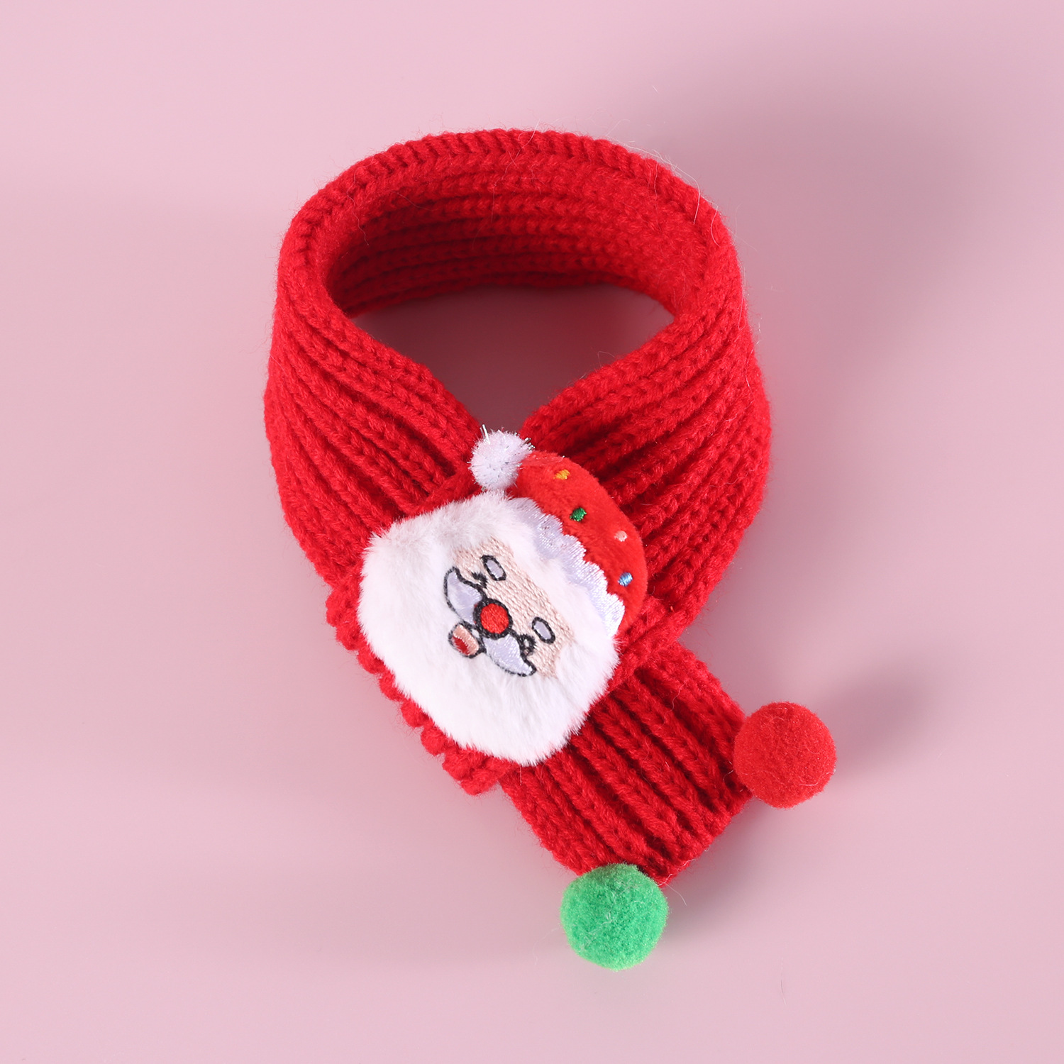 Bufandas de lana de mascotas campana del árbol de Santa Claus bola de colores calentamiento cuello pentagramas sombrero arco set