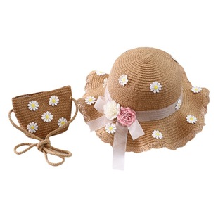 Parent-Child Sun Hat Women's Sun Princess Beach Hat Girl's Straw Hat Summer Baby Sun Hat Basin Hat Fisherman Hat