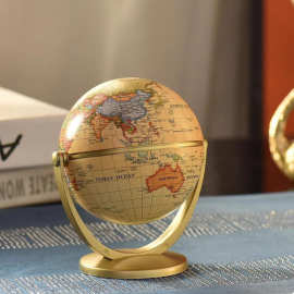 跨境英文版复古小号地球仪 工艺装饰教学摆件万向地球仪 精美礼品