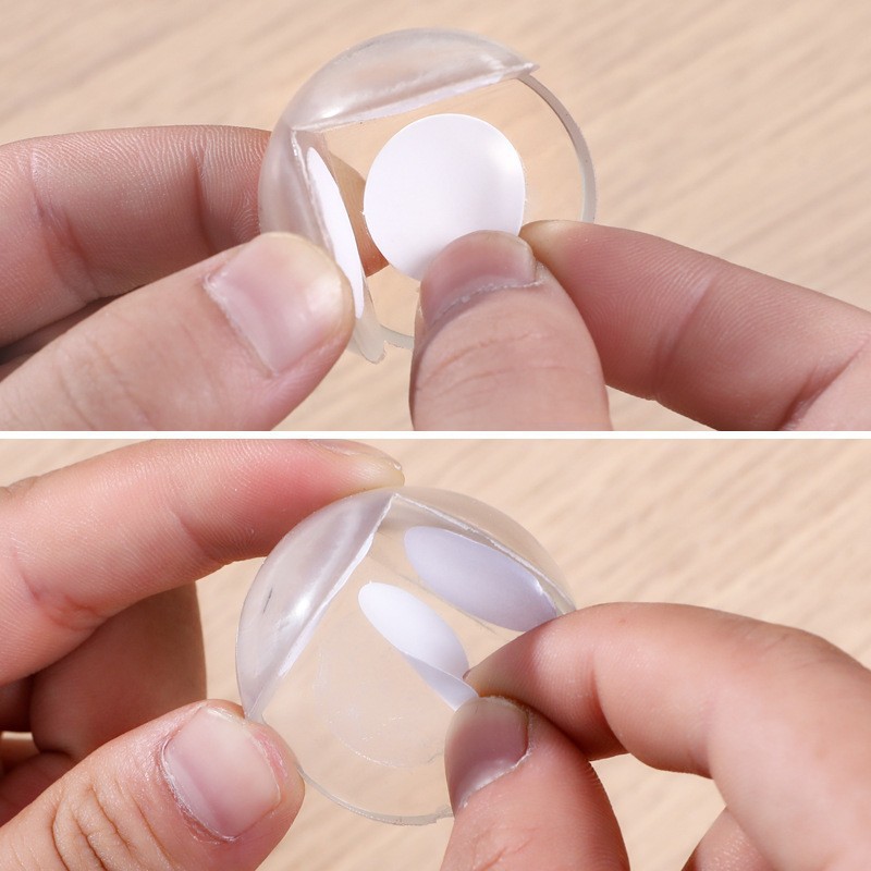 Ángulo de silicona transparente a prueba de colisiones cubierta de esquina de mesa de seguridad infantil goma de respaldo no perforada muebles mesa de té protección contra golpes image 3
