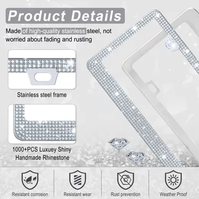 License plate holder/license plate holder — plate frame, acrylic diamond-studded US standard