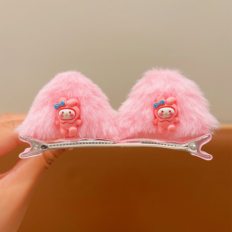 Horquilla de felpa para niños para niñas lindo clip de oreja de gato tridimensional horquilla de bebé niña flequillo lateral clip accesorios para el cabello