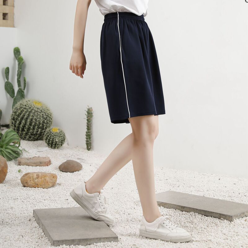 School Uniform Pants, Five-Sevenths Length Pants, One-Stripe Shorts, Sports Pants for Boys and Girls, Junior High School Students, Breathable School Pants