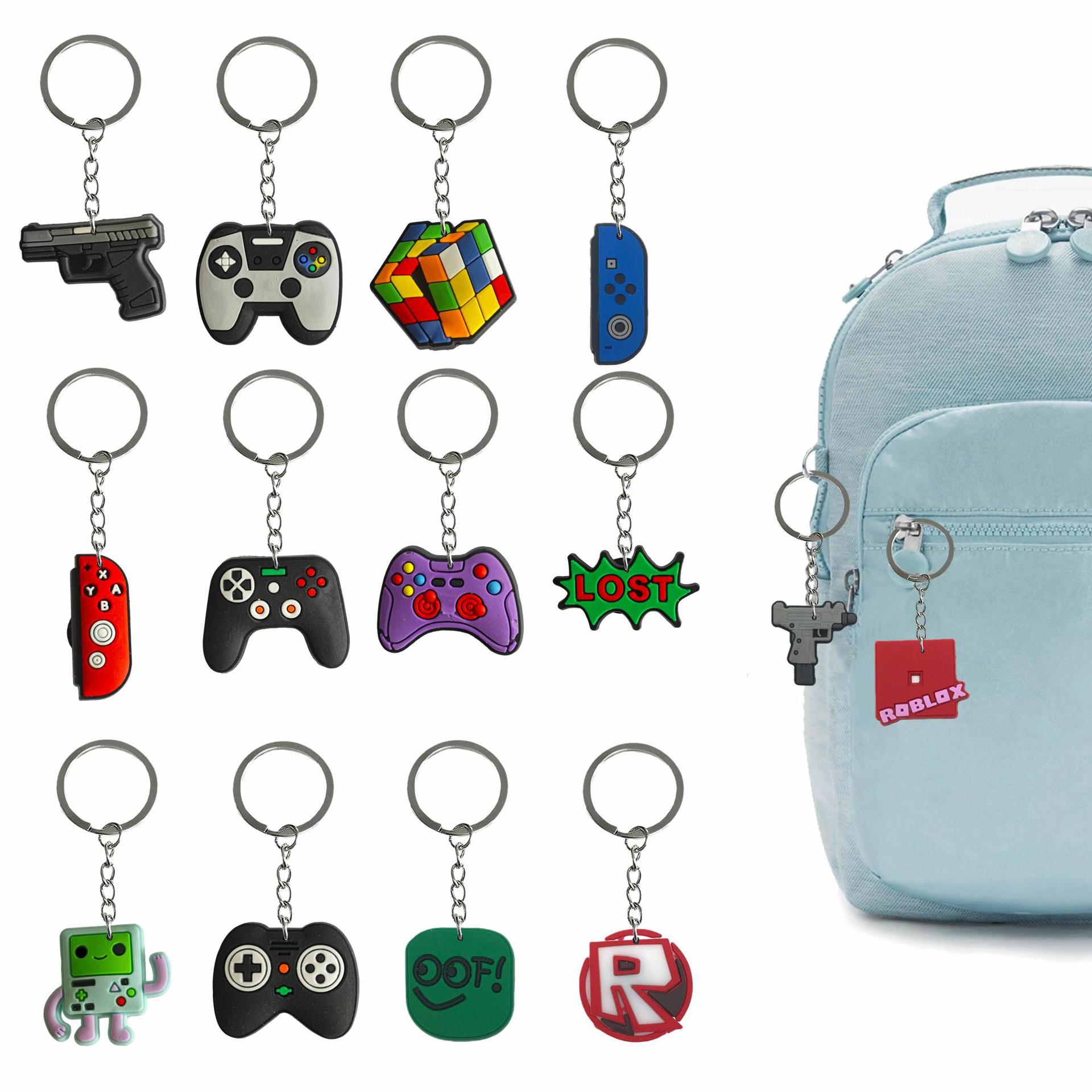 Juegos de Amazon 63 llaveras temu PVC pegamento blando unisex delicado accesorios lindos colgantes pequeños