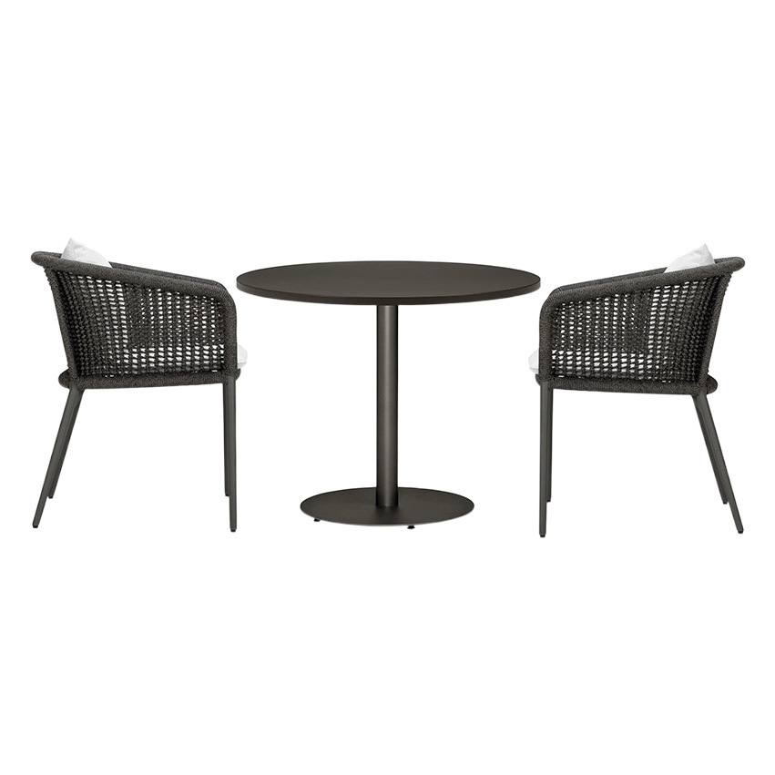Mesas y sillas de ratán para exteriores, muebles de ocio para patio, jardín y terraza de villas, conjunto de mesa y sillas de aleación de aluminio para balcón exterior.