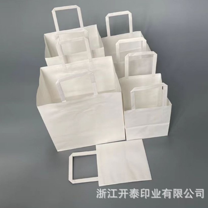 浙江温州工厂可完全按您要求大量制作白卡纸覆膜彩印手提绳纸袋子