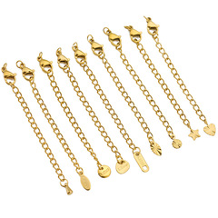 ステンレスエンボス延長チェーン18k彫刻5cm尾鎖ロブスターセットDIYネックレスチェーン尾鎖部品