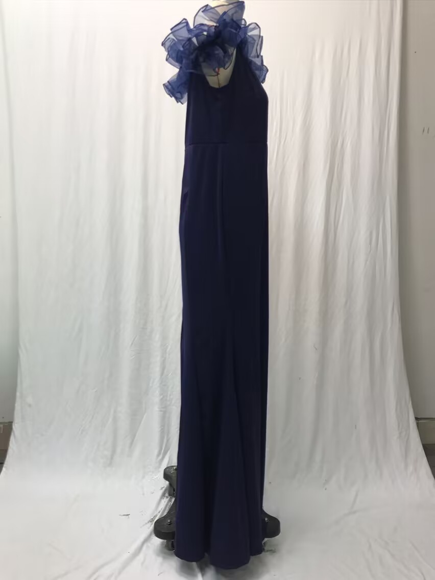 Elegantes Damen Strickkleid Mit Ein-schulter-schnitt Und Rüschen_voghion.com