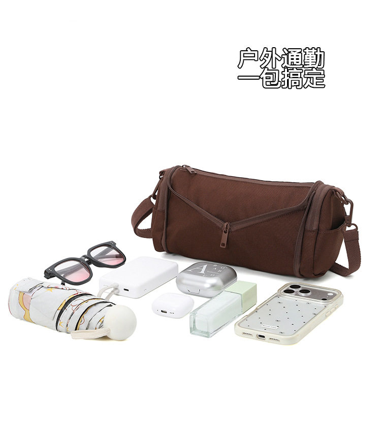 Túi đeo chéo nữ cỡ lớn thiết kế tối giản phong cách Hàn Quốc, chất liệu nylon nhẹ, nhiều ngăn tiện dụng — Cây trumpet xanh, Hồng Trumpet, Màu cà phê Trumpet, Trumpet xanh đậm chi tiết 11