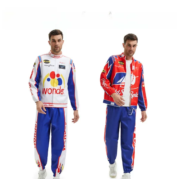 Ricky Bobby Racing cos Costume With Body Coat Full Halloween Coat