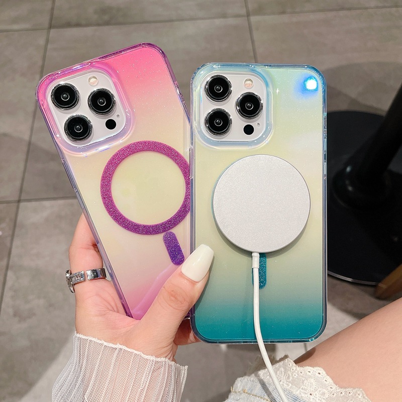 Geeignet für iPhone 15 ProMax Phantom Diamond Blue Light Magnettelefon Apple 14 Doppelseitige Folie IMD-Schutzhülle_voghion.com