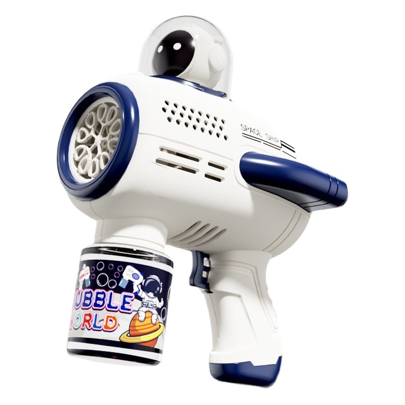 En línea celebridad máquina de burbujas astronauta eléctrico de mano Gatlin pistola de burbujas automática puesto juguetes para niños al por mayor
