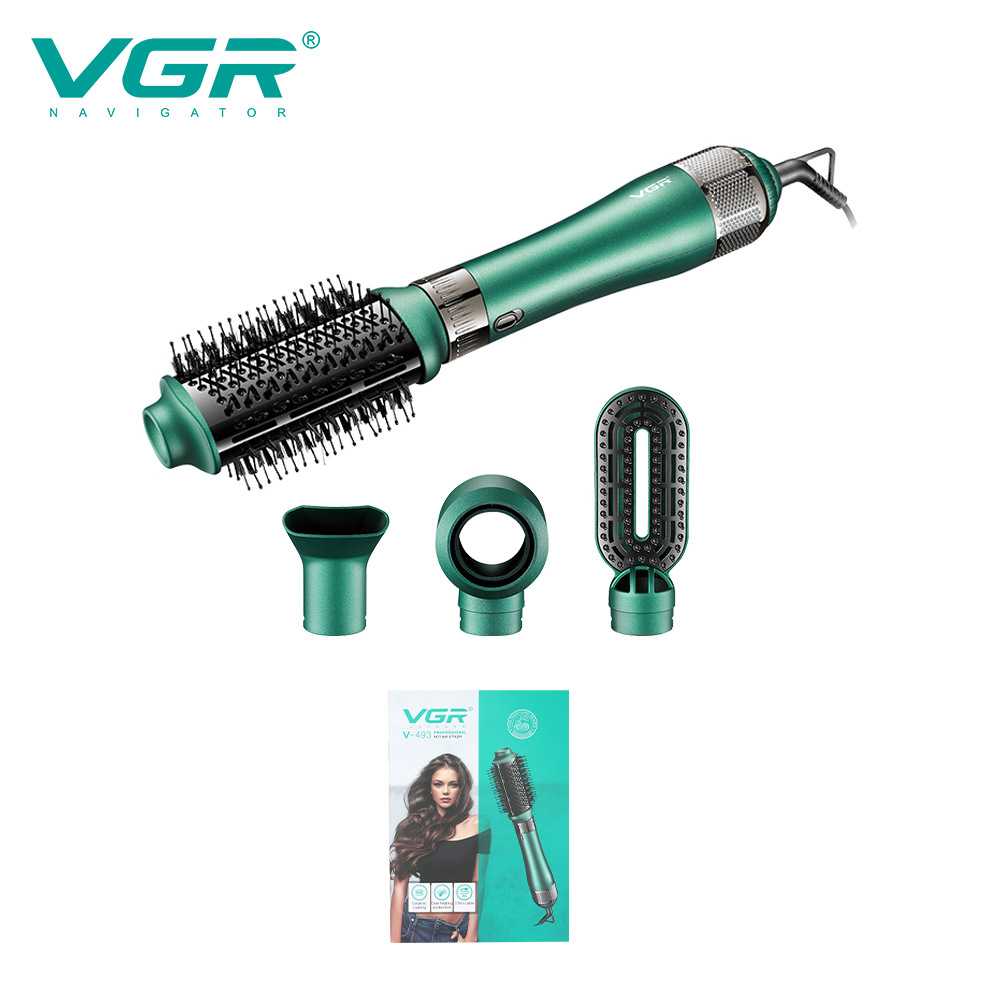 VGR493 Cross -border new Supreme One Ms. Roll Comb Multi -function, Wet and Wet Double -Use Hot Wind Consolidation Larger 5