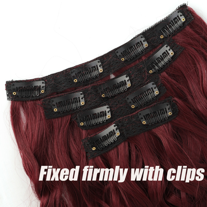 Extensii de păr sintetice cu clip ondulate efect undă_voghion.com