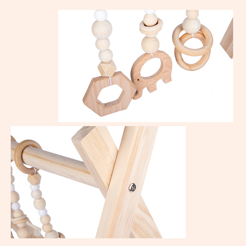 INS decorativo de madera Estilo nórdico fitness rack recién nacido ejercicio bebé educativo bebé fitness juguetes para niños image 6