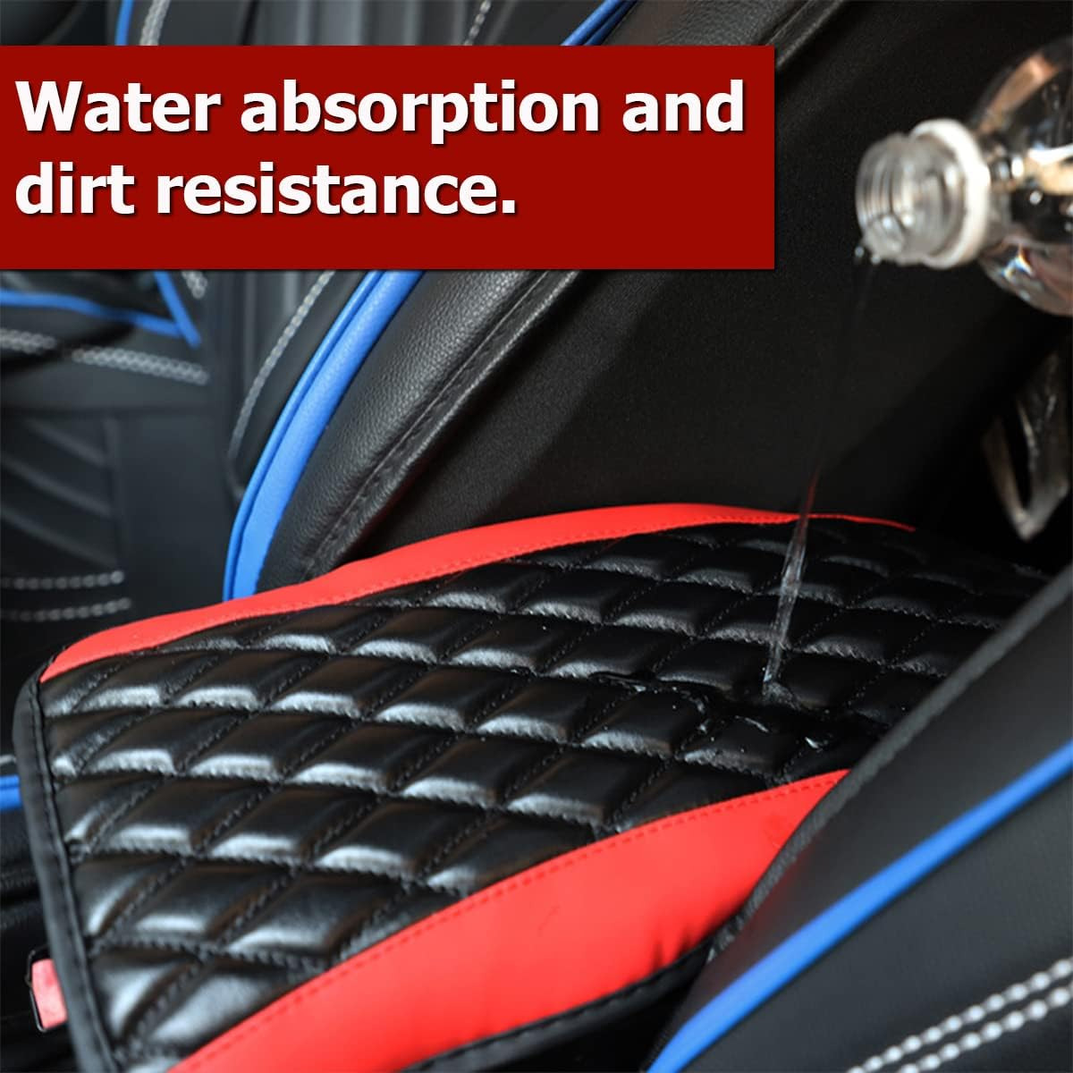 Amazon's new car armrest box, suitable for all seasons, non-slip PU leather diamond-shaped central armrest pad, wholesale