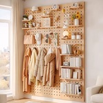 实木洞洞板入户玄关墙上置物架隔板挂板收纳架墙壁装饰展示壁挂板