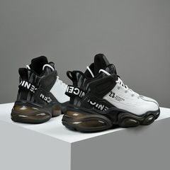 籃球鞋冬季aj高幫跑步運動鞋加絨休閒棉鞋男士厚底增高百搭老爹鞋