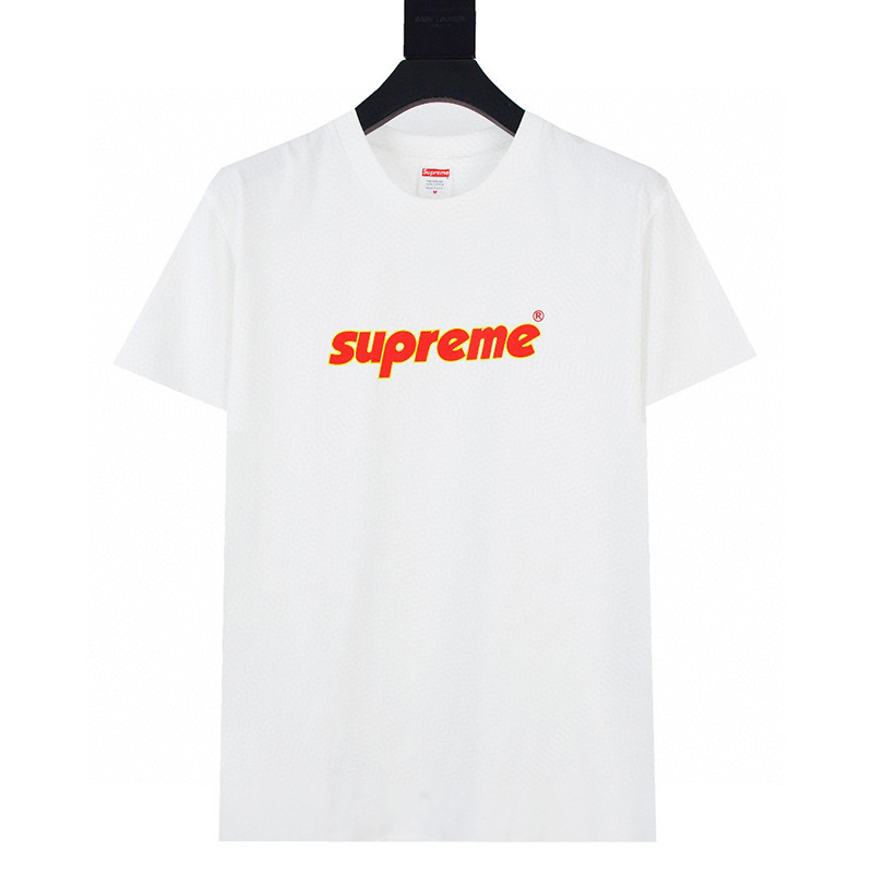 ヘビーウェイトクロスボーダー アメリカンファッション Supreme レタープリント Tシャツ BOX ラウンドネック 半袖 メンズ レディース ゆったり カジュアル Tシャツ 男女兼用