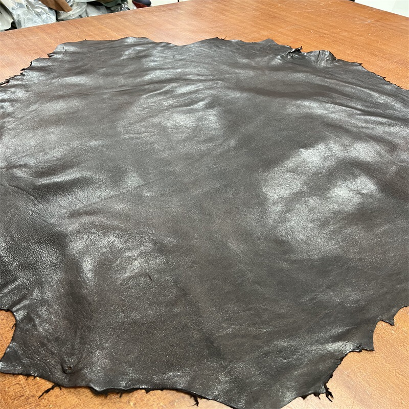 [Clearout] Sheepskin Genuine Leather Luggage Leather Bright Vegetable Tanned Coffee Color First Layer Goatskin Leather Whole Leather