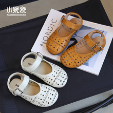 女童凉鞋夏季儿童鞋子夏款包头防滑小女孩镂空皮凉鞋夏鞋女童鞋夏