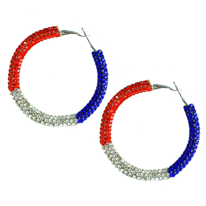 1 Paire Style Simple Bloc De Couleur Incruster Le Fer Strass Des Boucles D'Oreilles display picture 14