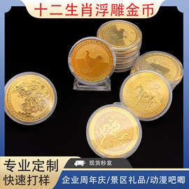 十二生肖浮雕纪念章12生肖景区会销银行保险搞活动随手礼纪念金币