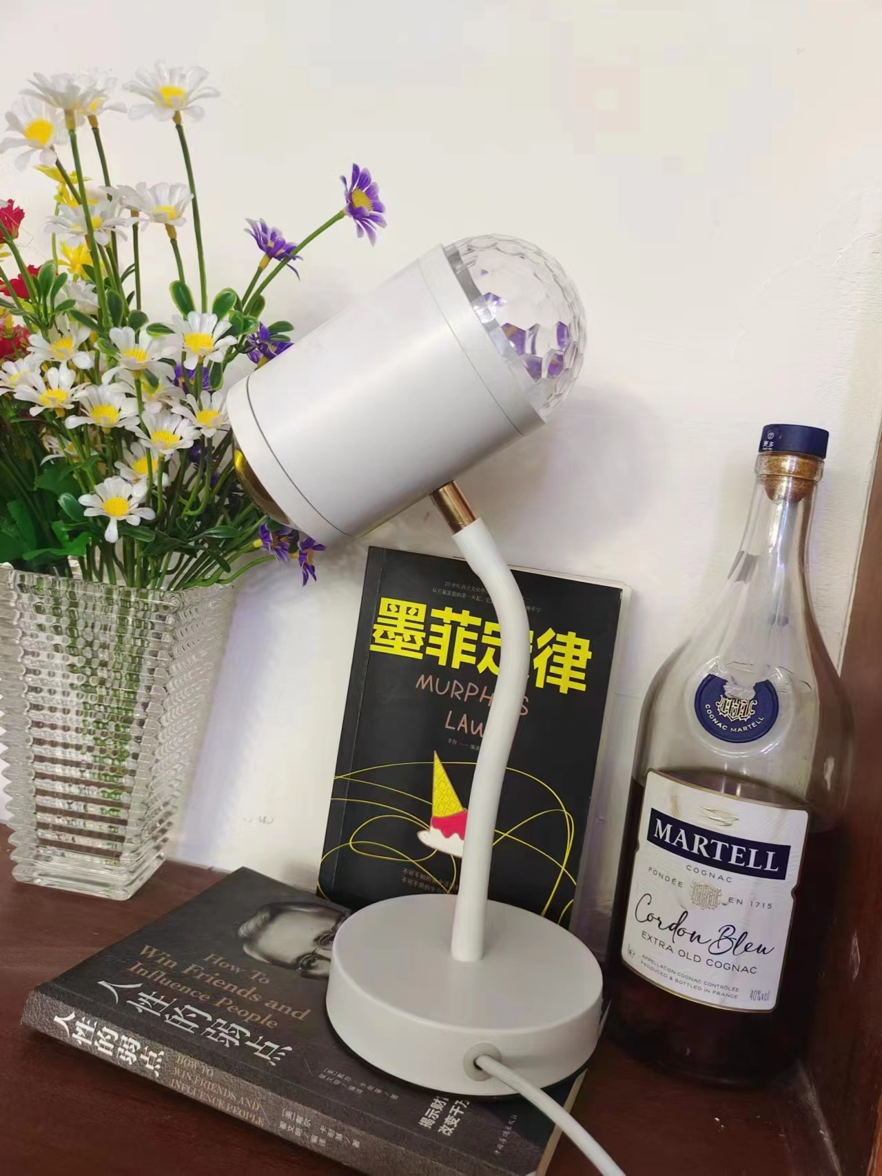 물 파문 + 블루 퍼플 탁상등 이중 제어 호스 (컬러 필름 4 장 보내)