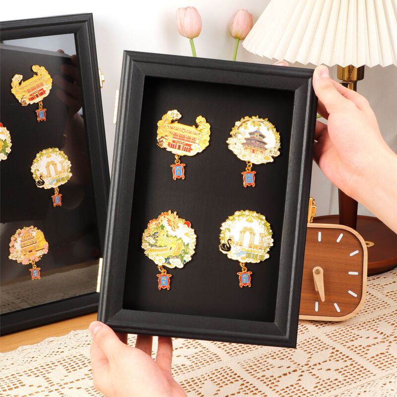 Refrigerator Magnet Storage Frame Magnetic Absorption Display Board Museum Flip Cover A4A3 Photo Frame Table Badge Display Frame