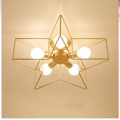 Bedroom lamp Nordic lamps modern minimalist room small living room Internet celebrity children's romantic five-pointed star ceiling lamp