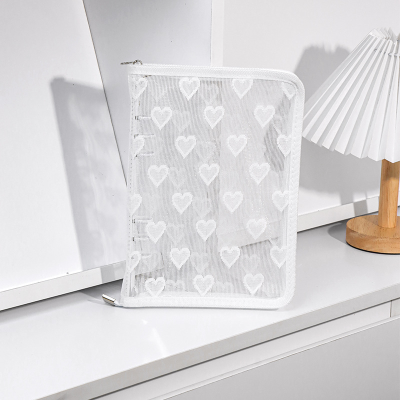 Japonés y coreano ins brillo de 6 agujeros de hojas sueltas cuaderno cremallera borde transparente brillo estrella persiguiendo libro Shell en stock