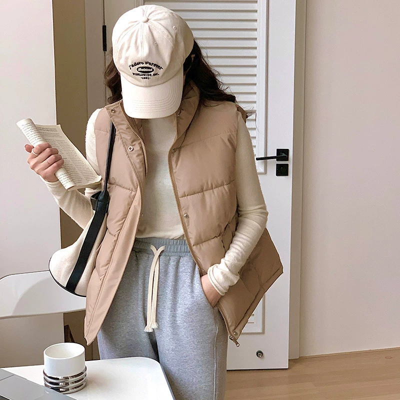Жилет, короткая демисезонная куртка с пухом, Oversize