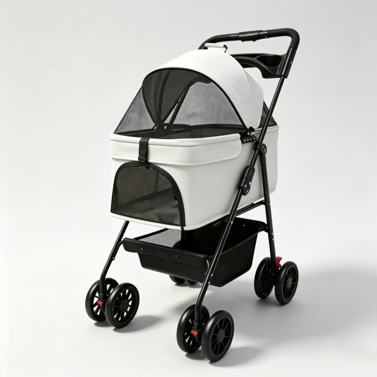 Cochecito Plegable para Mascotas de Metal, Plegable, para Exteriores