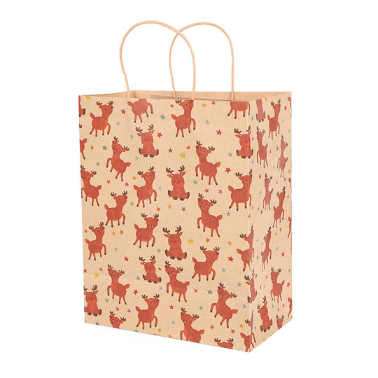 Christmas gift bag kraft paper storage gift tote bag take-out cake dessert packing bag printed logo paper bag