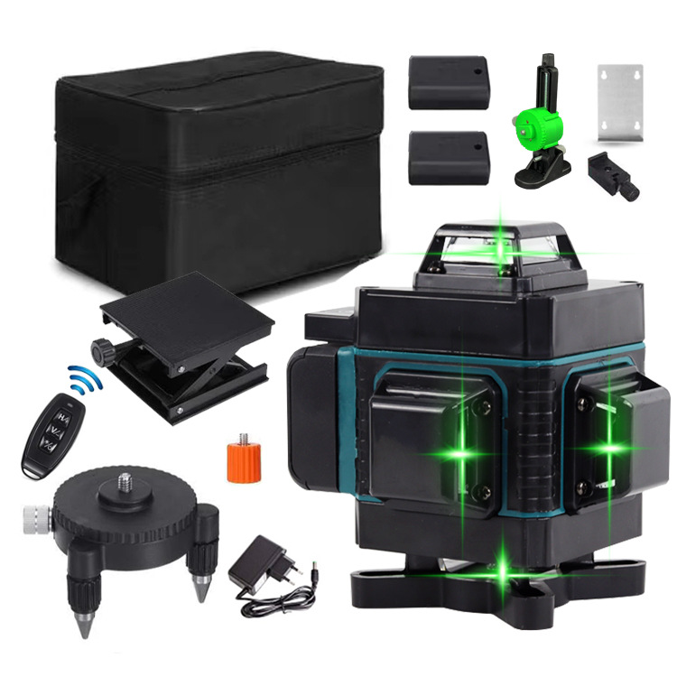 新款4D16线绿光高精度贴墙地仪户外强光红外线迷你激光水平仪批发