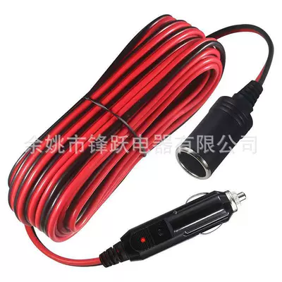 3 m siqaret alışqanı uzatma kabeli 12V/24V 16AWG LED işıqlı.