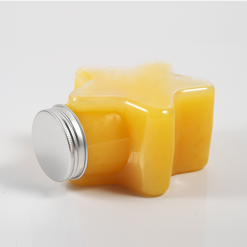 厂家直销53牙500mlpet星星瓶奶茶瓶塑料饮料果汁铝盖创意新款奶茶