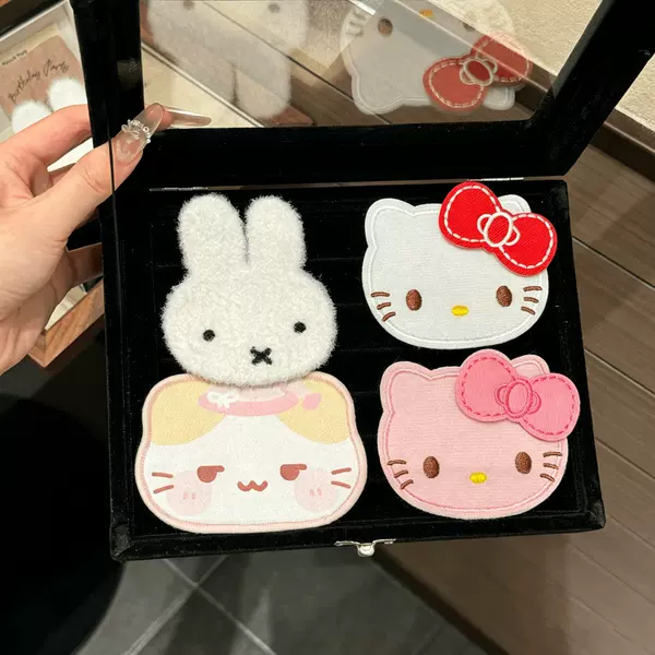Cute Cartoon Magic Hair Stickers for Women, Hair Tidying Tool, Kt Cat and Rabbit Hair Accessories, Traceless Hair Clips