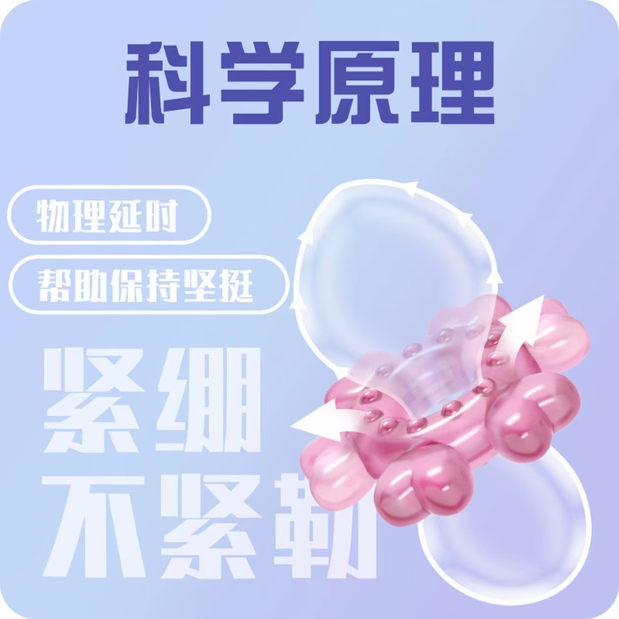 Heart-Shaped Lock Penis Ring, TPE Delay Ring for Men, Transparent Couple’s Aid — detail image 3