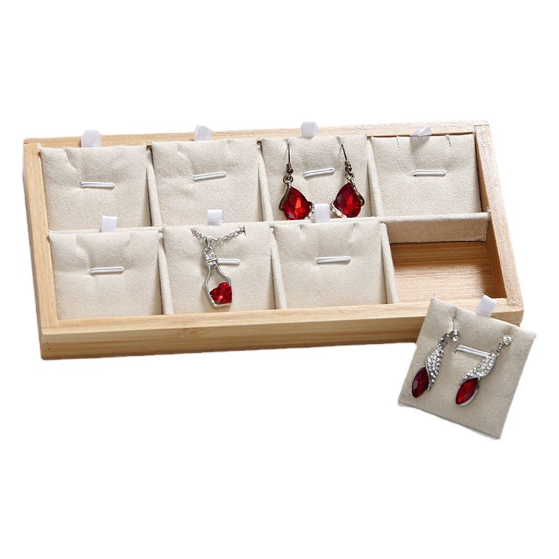 Натуральный Бамбук из массива дерева лоток для ювелирных изделий ожерелье кольцо серьги ящик для хранения ювелирных изделий тарелка для ювелирных изделий