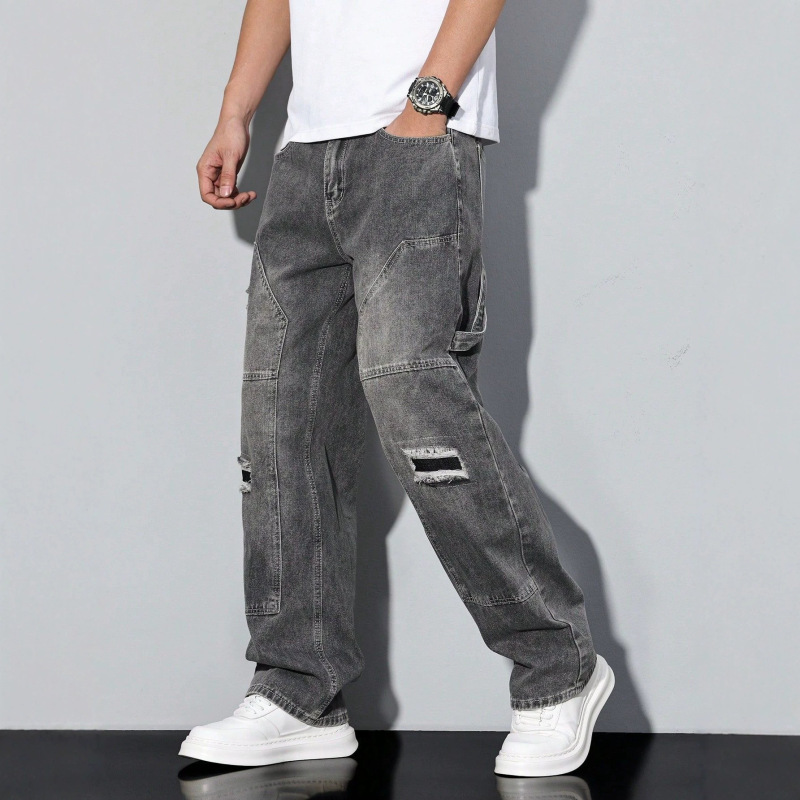 Independent Station 2026 Summer Men's American Style Trendy Versatile Ripped Denim Pants for a Cool and Casual Look, Wholesale