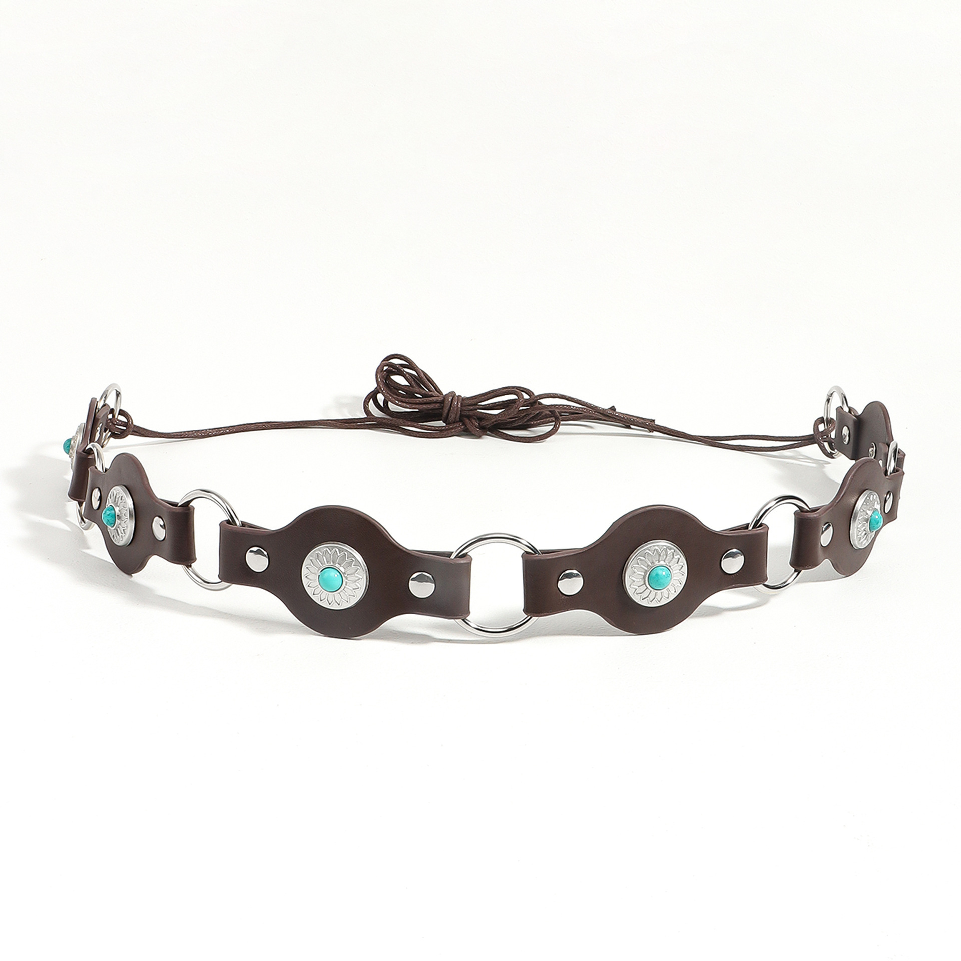 108g Weight Belt Classification 1 Piece Quantity Travel, Daily Occasion Pu Leather, Alloy Material Solid Color Pattern Women's Gender Plating Design Retro, Ethnic Style, Bohemian Style Retro Ethnic Style Bohemian Solid Color Pu Leather Alloy Plating Women's Leather Belts 5