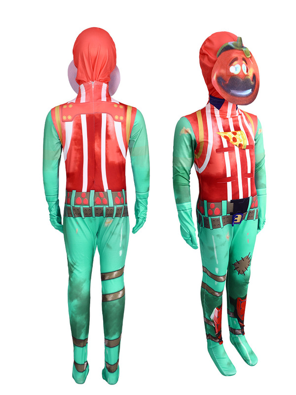 アマゾンの魚の乾の役はコスプレの服装のトマトの頭の連体の服の舞台の演技の服の砦の夜を演じます。|undefined